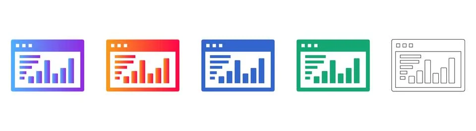 Dashboard Interface Analytics Icons 스톡 일러스트