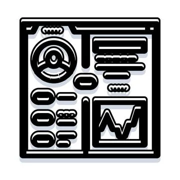 Dashboard interface displaying data analytics statistics イラスト素材