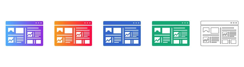 Dashboard Interface Layout Icons Stock-Illustration