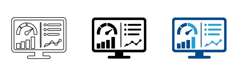 Dashboard Interface with Performance Metrics and Charts Stock Illustration