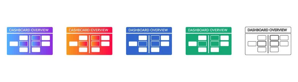Dashboard Layout Analysis UI Icons Stock Illustration