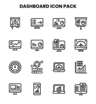 Dashboard Line Bundle Icons Pack Stockillustratie