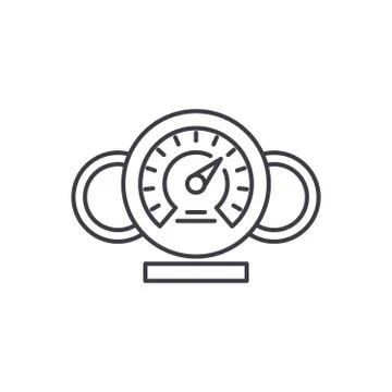 Dashboard line icon concept. Dashboard vector linear illustration, symbol, sign Stock Illustration