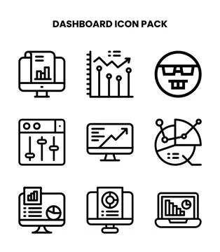 Dashboard Line Scalable Icons Pack イラスト素材