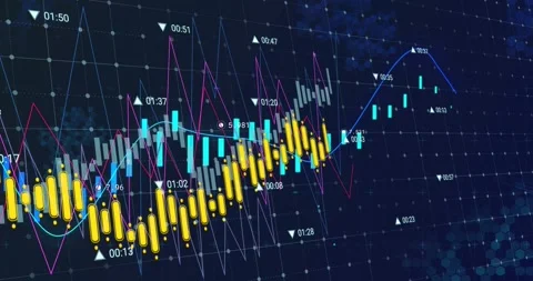 On dashboard loading chart showing bars dropping and curve rising displaying Stock Footage 317185806