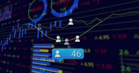 Dashboard loading showing bubble appearing with rising engagement count, Stock Footage 312483221