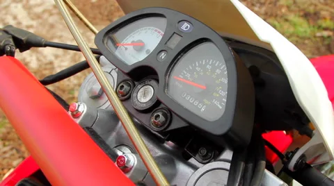 Dashboard of a Motorcycle Stock Footage 55319674