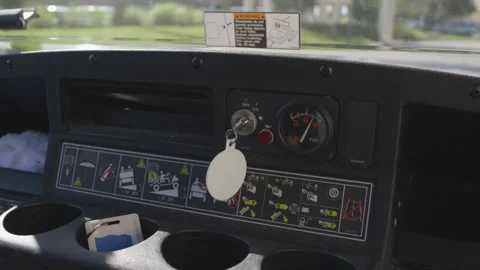 Dashboard of Moving Golf Cart Stock Footage 141078910