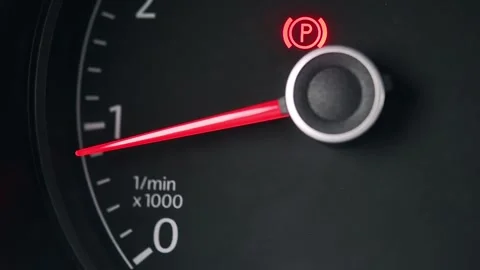 Dashboard with odometer arrow down when the vehicle engine is turned off. T.. Stock Footage 287296922