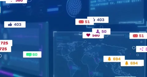 Dashboard opening, badges appearing on world map, counts updating via clicks, Vídeos de archivo 317799767