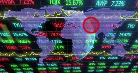 Dashboard opening, globe or map rotating, airplane flying along path, marking Stock Footage 328685147