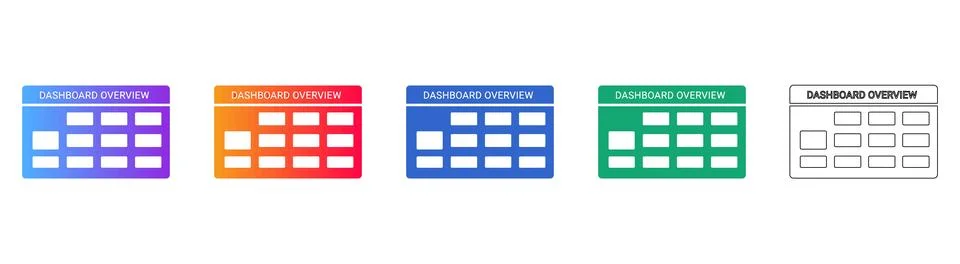 Dashboard Overview Grid Icons Stockillustratie
