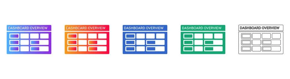Dashboard Overview UI Interface Icons Stock Illustration