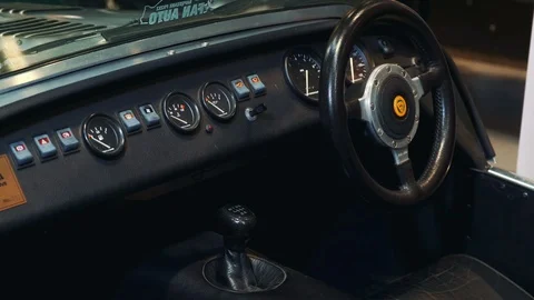 Dashboard panel of black old car Stock Footage 113919255