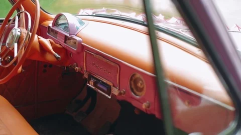 Dashboard panel of retro car Stock Footage 83619622