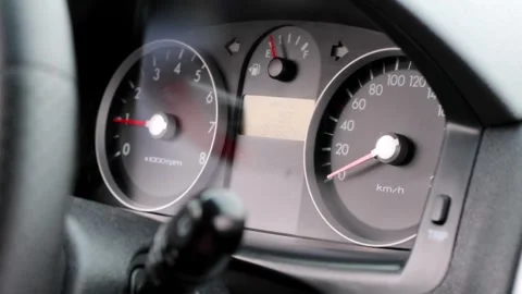 The dashboard of a passenger car in close-up 4k video Stock Footage 261064359