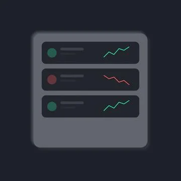 Dashboard with performance indicators and trend graphs Иллюстрация