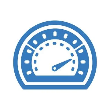 Dashboard, performance, speed, velocity icon. Blue vector graphic. Stock Illustration