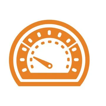 Dashboard, performance, speed, velocity icon. Orange version. Illustrazione stock
