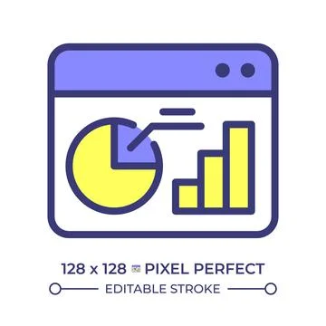 Dashboard pixel perfect line color icon Illustrazione stock