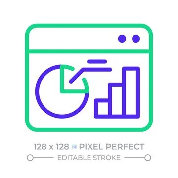 Dashboard pixel perfect two color line icon Stock Illustration