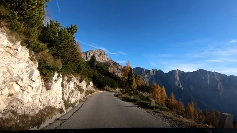 Dashboard point of view descending driving in car Stock Footage 122212021