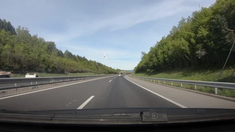 Dashboard point of view POV, driving on Slovenia highway Stock Footage 130071339