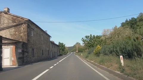 Dashboard point of view POV, driving on Slovenia countryside road Stock Footage 130075168
