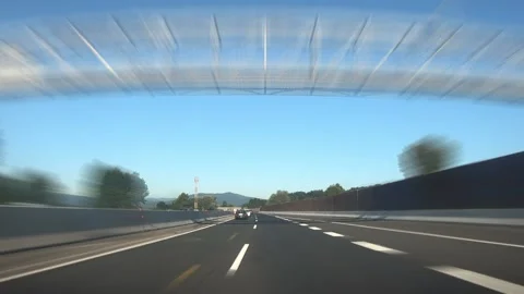 Dashboard POV time lapse driving on highway road in Slovenia Stock Footage 135042325