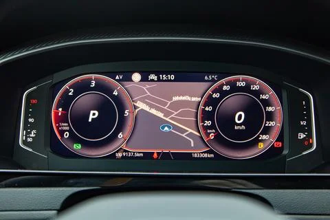 Dashboard screen with navigation Foto stock