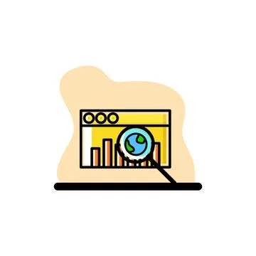 Dashboard Searching Icon Conceptual Vector Illustration Design Stock Illustration