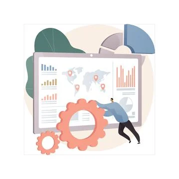 Dashboard service abstract concept vector illustration. 스톡 일러스트