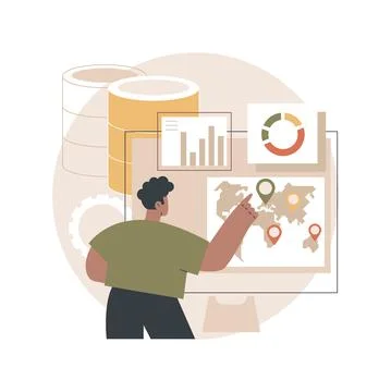 Dashboard service abstract concept vector illustration. 스톡 일러스트