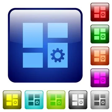 Dashboard settings color square buttons Stock Illustration