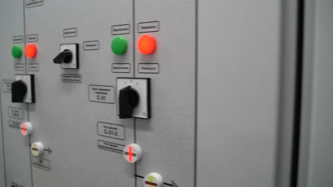 Dashboard in a solar power station Vídeo Stock 113830822