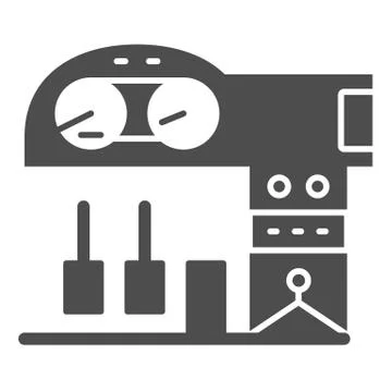 Dashboard solid icon. Car indicator vector illustration isolated on white Stock Illustration