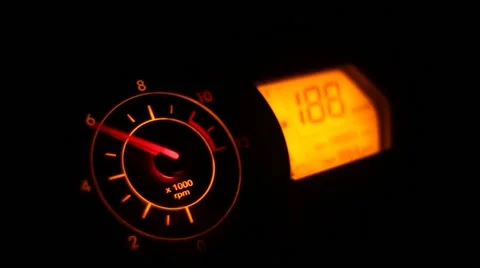 Dashboard with speedometer and tachometer start Stock Footage 62066854