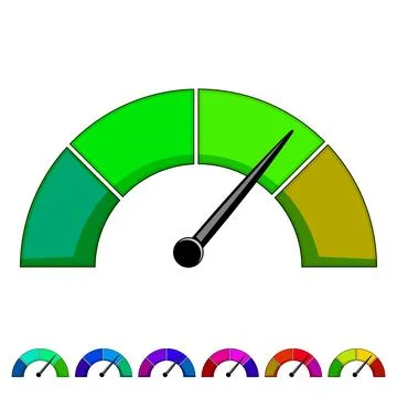 Dashboard speedometer cartoon vector graphic Stock Illustration