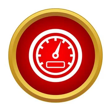 Dashboard speedometer gauge icon displaying speed performance Illustrazione stock