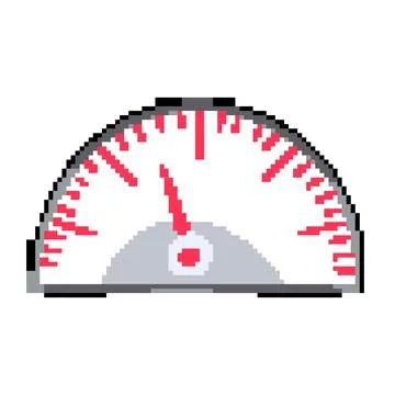 Dashboard speedometer pixel art vector illustration Stock Illustration