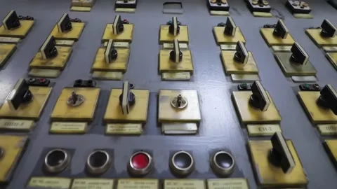 Dashboard with switches in a heating station 3 Stock Footage 230643695