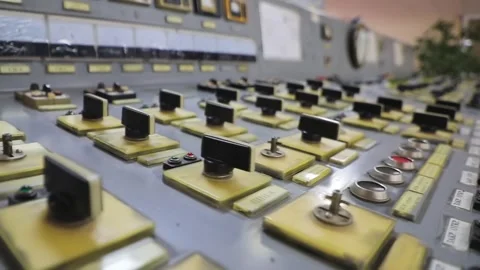 Dashboard with switches in a heating station Stock Footage 230643066
