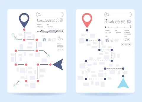 Dashboard theme creative infographic of city navigation. Navigation and map Stock Illustration