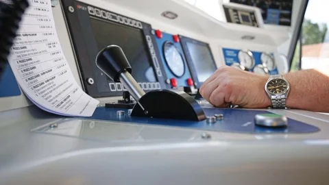 Dashboard in train cab Stock Footage 69855424