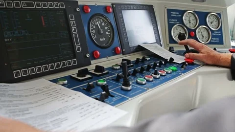 Dashboard in a train cab Stock Footage 69855471