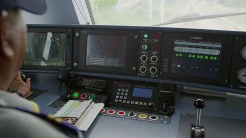 The dashboard of the train cab, Malaysia Stock Footage 134707609