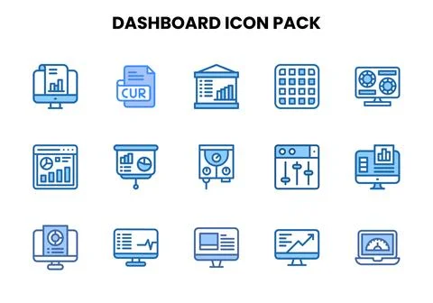 Dashboard Two Colour Vector Icons Pack イラスト素材