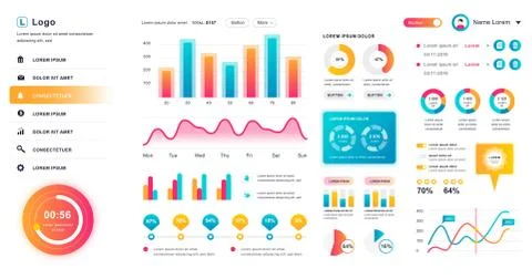 Dashboard UI. Admin panel vector design Stock Illustration