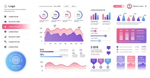 Dashboard UI. Admin panel vector design Stock Illustration