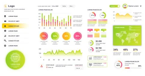 Dashboard UI. Admin panel vector design Illustrazione stock